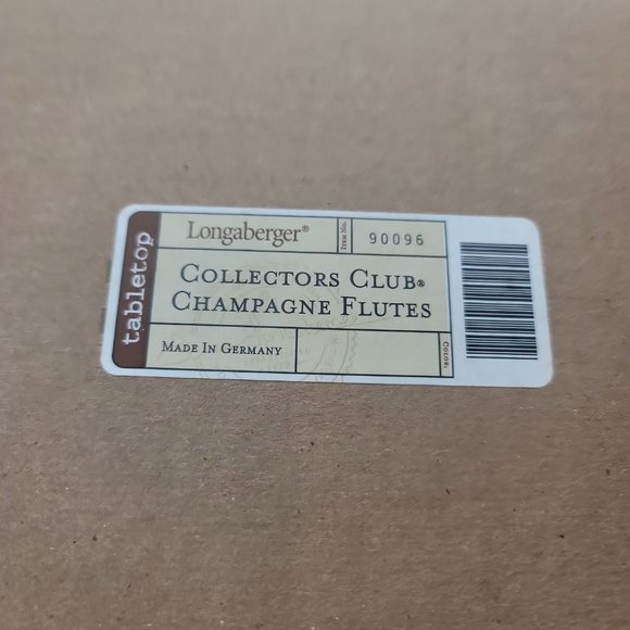 Set Of 2 Longaberger 90096 Collector Club Table Top Champagne Wedding Flutes - Picture 7 of 7